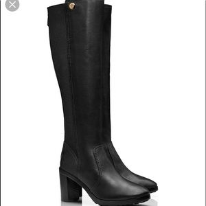 TORY BURCH Black Leather “Sullivan” Tall Boots